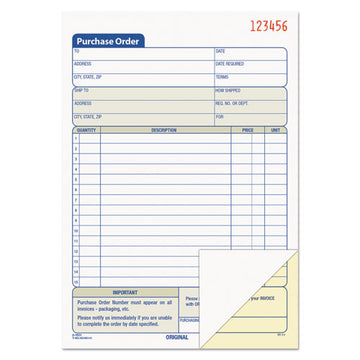 TOPS™ Purchase Order Book, Two-part Carbonless, 5.56 X 8.44, 1-page, 50 Forms freeshipping - TVN Wholesale